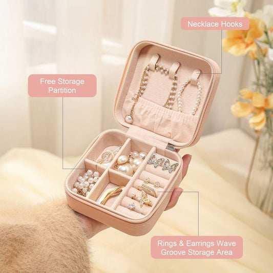 Mini PU Travel Jewelery Storage Box, Small Organizer Display Storage Jewellery Case for Ring, Pendant, Earring, Necklace, Bracelet (PU Jewellery Box)