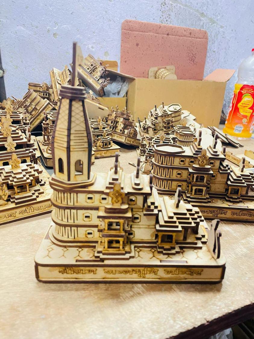 Ram Janambhoomi Ayodhya 3D Model Temple (4 inch) - Perfect for Home Temple, Gifting, and Decorations