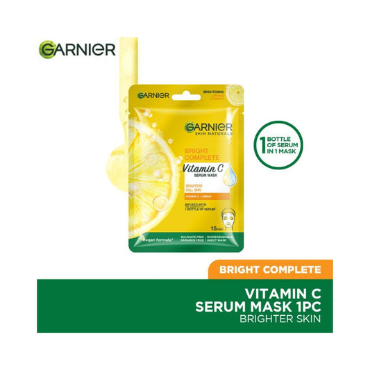 Garnier Skin Naturals Bright Complete Vitamin C Serum Sheet Mask , 28gm