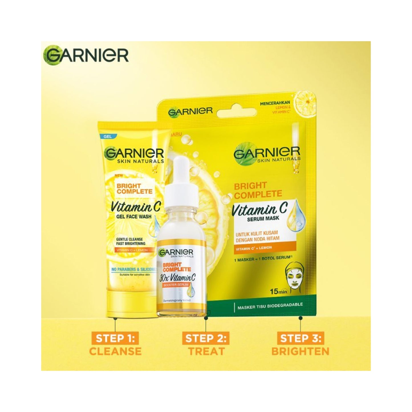 Garnier Skin Naturals Bright Complete Vitamin C Serum Sheet Mask , 28gm