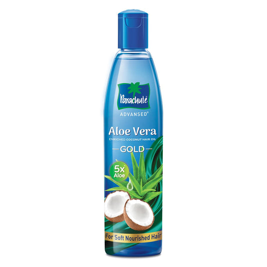 Parachute Advansed Aloe Vera Enriched Coconut Hair Oil Gold | 5X Aloe Vera With Coconut Oil| Makes Hair Sooperr Soft | 400ml