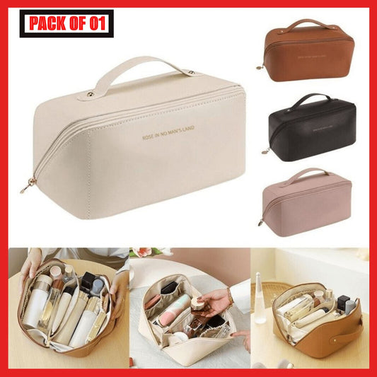 Cosmetic Travel Bag, Women's Makeup Travel Bag Portable Leather Cosmetics Bag , Random Colours