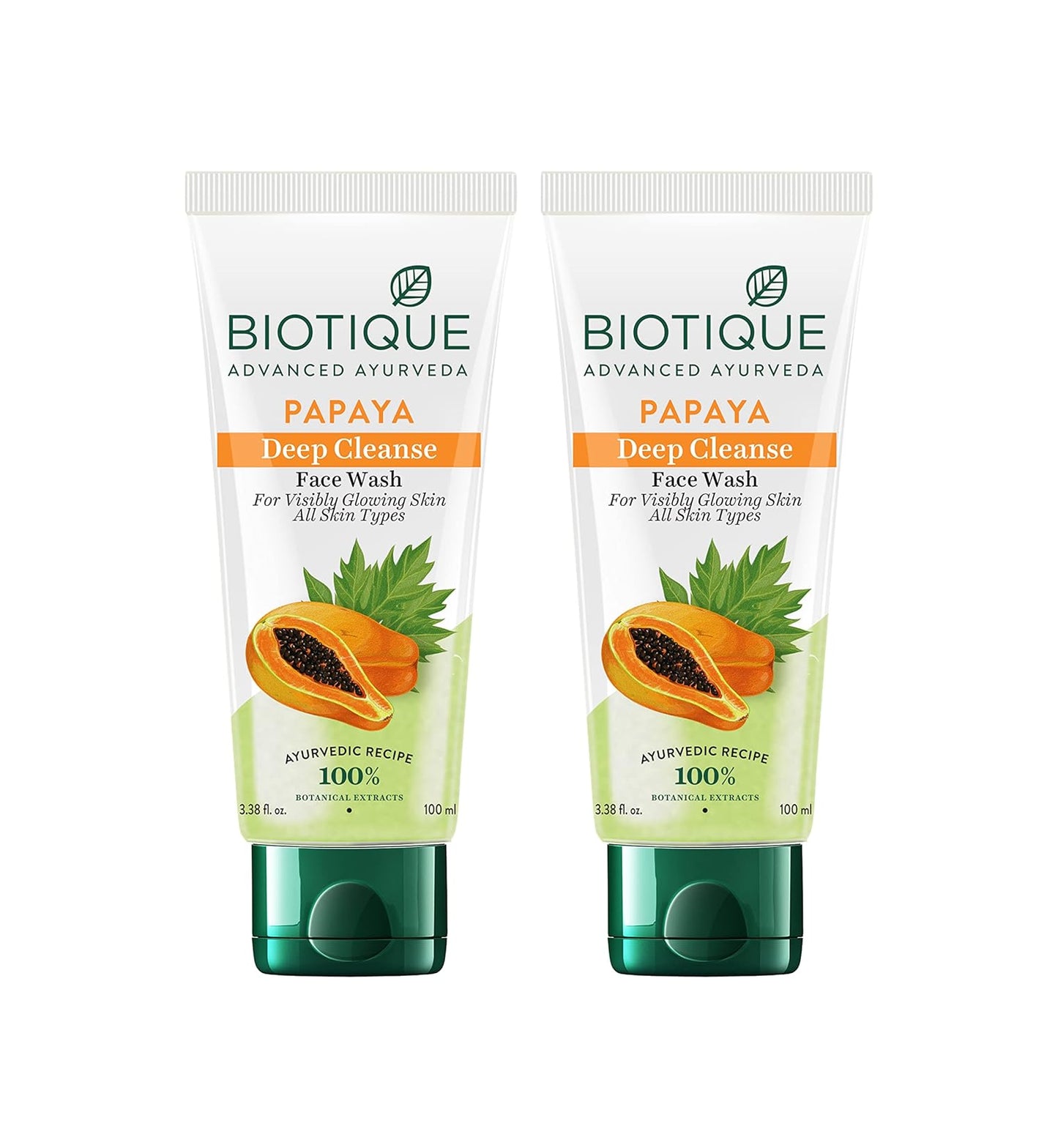 Biotique Set of 2 Papaya Deep Cleanse Facewash 100ml - You GorgeousFace Wash