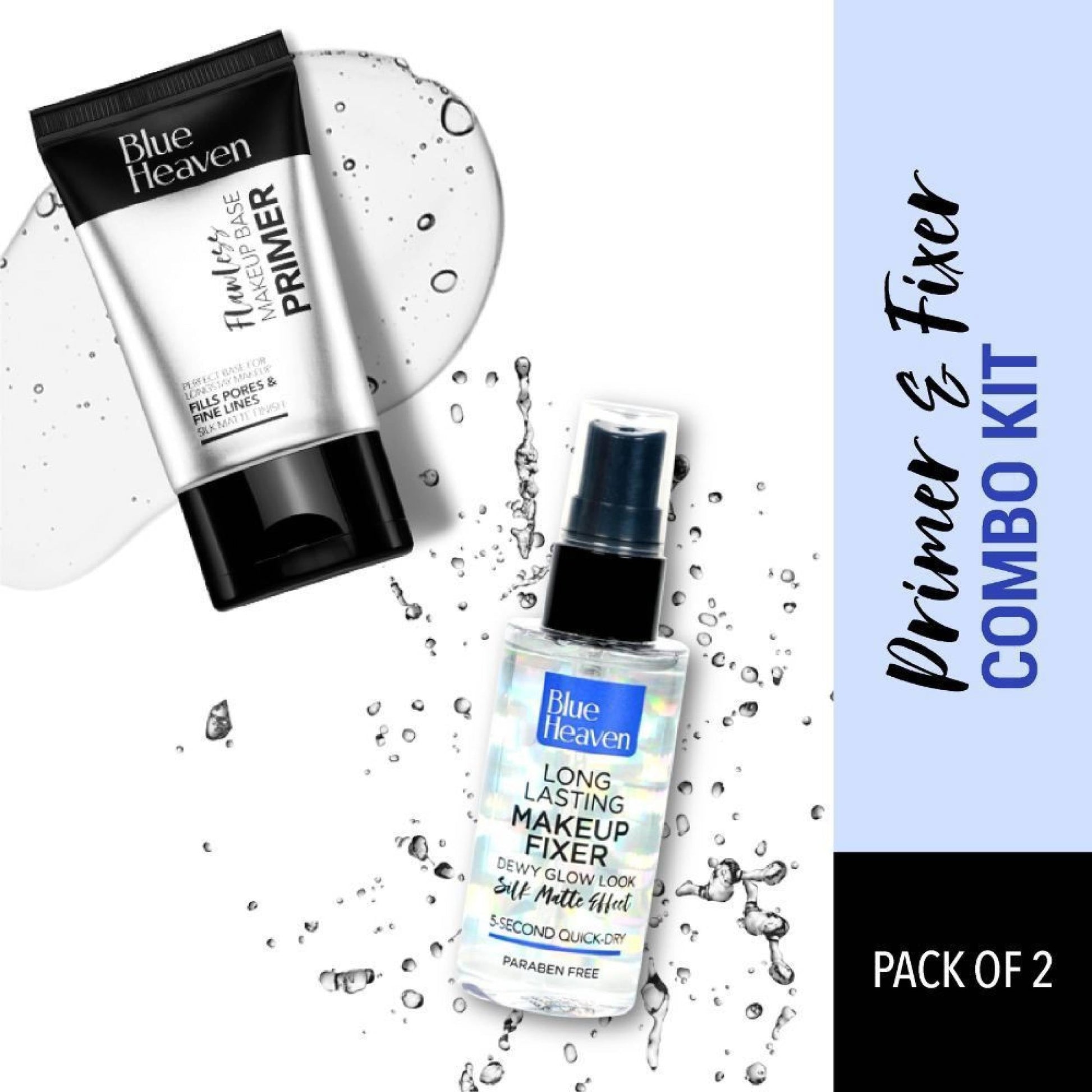 Blue Heaven Flawless Makeup Base Primer 16 g & Long Lasting Makeup Fixer Combo 60 ml - You GorgeousMakeup Fixer