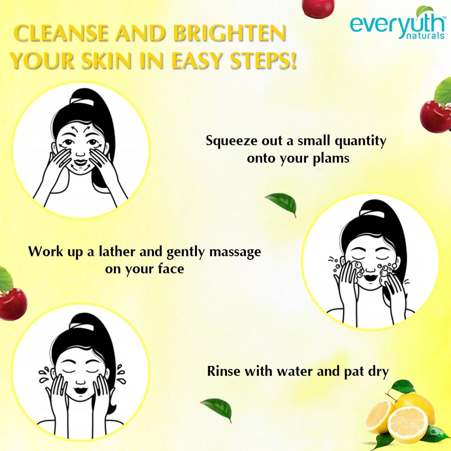 Everyuth Naturals Brightening Lemon and Cherry Face Wash 150 g - You GorgeousFace Wash