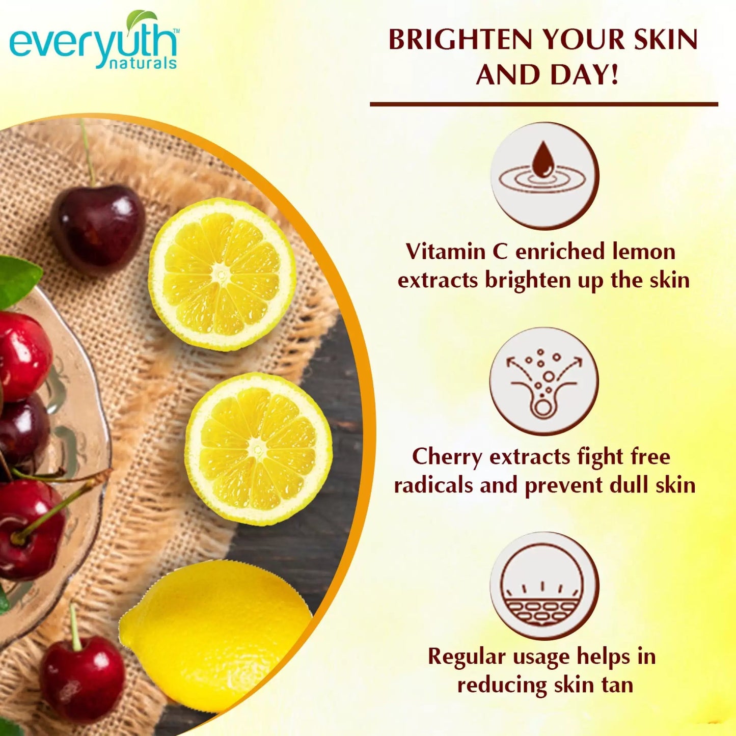 Everyuth Naturals Brightening Lemon and Cherry Face Wash 150 g - You GorgeousFace Wash