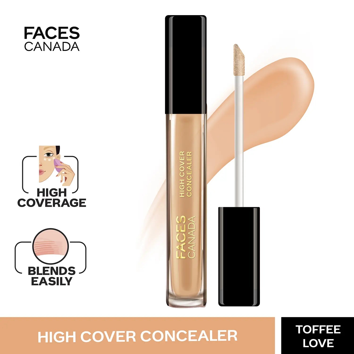 FACES CANADA High Cover Concealer with Shea Butter & Vitamin E -Toffee Love 04 - You GorgeousConcealer