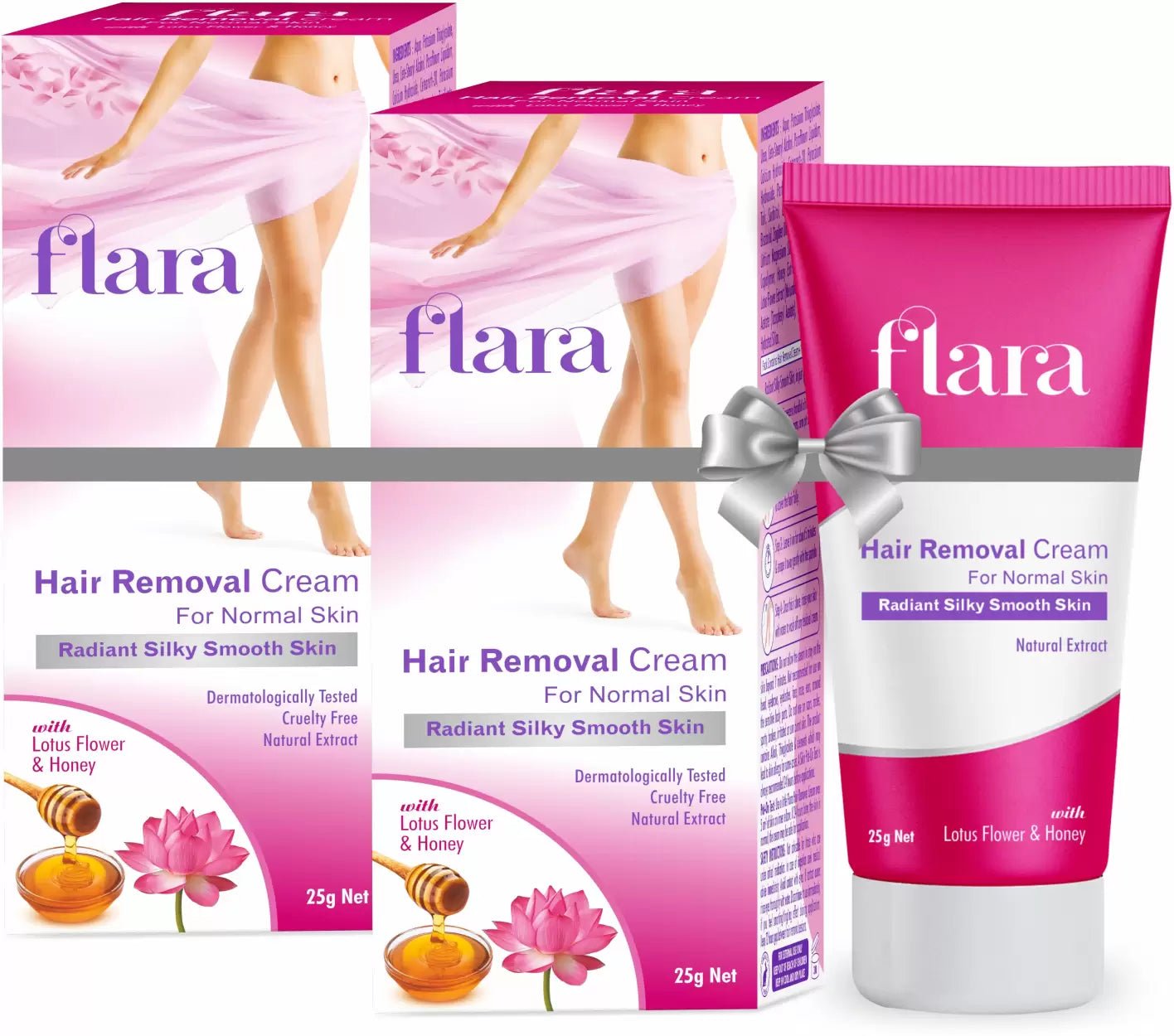 FLARA Hair Removal Cream Lotus Flower & Honey 50G Cream (25 g, Set of 2) - You GorgeousHair Remover