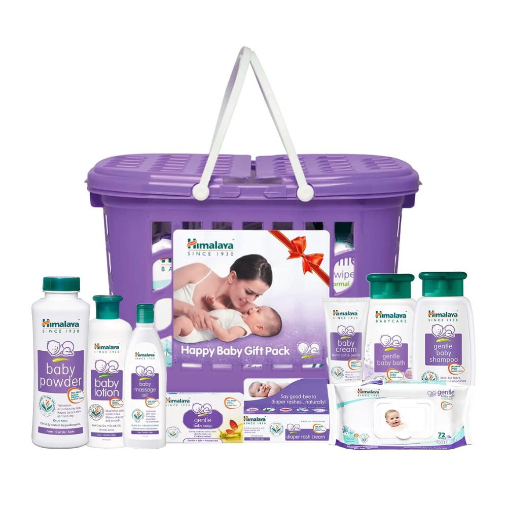 HIMALAYA HAPPY BABY GIFT BASKET (9 IN 1) - You GorgeousBaby Care Products