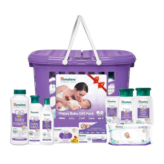 HIMALAYA HAPPY BABY GIFT BASKET (9 IN 1) - You GorgeousBaby Care Products