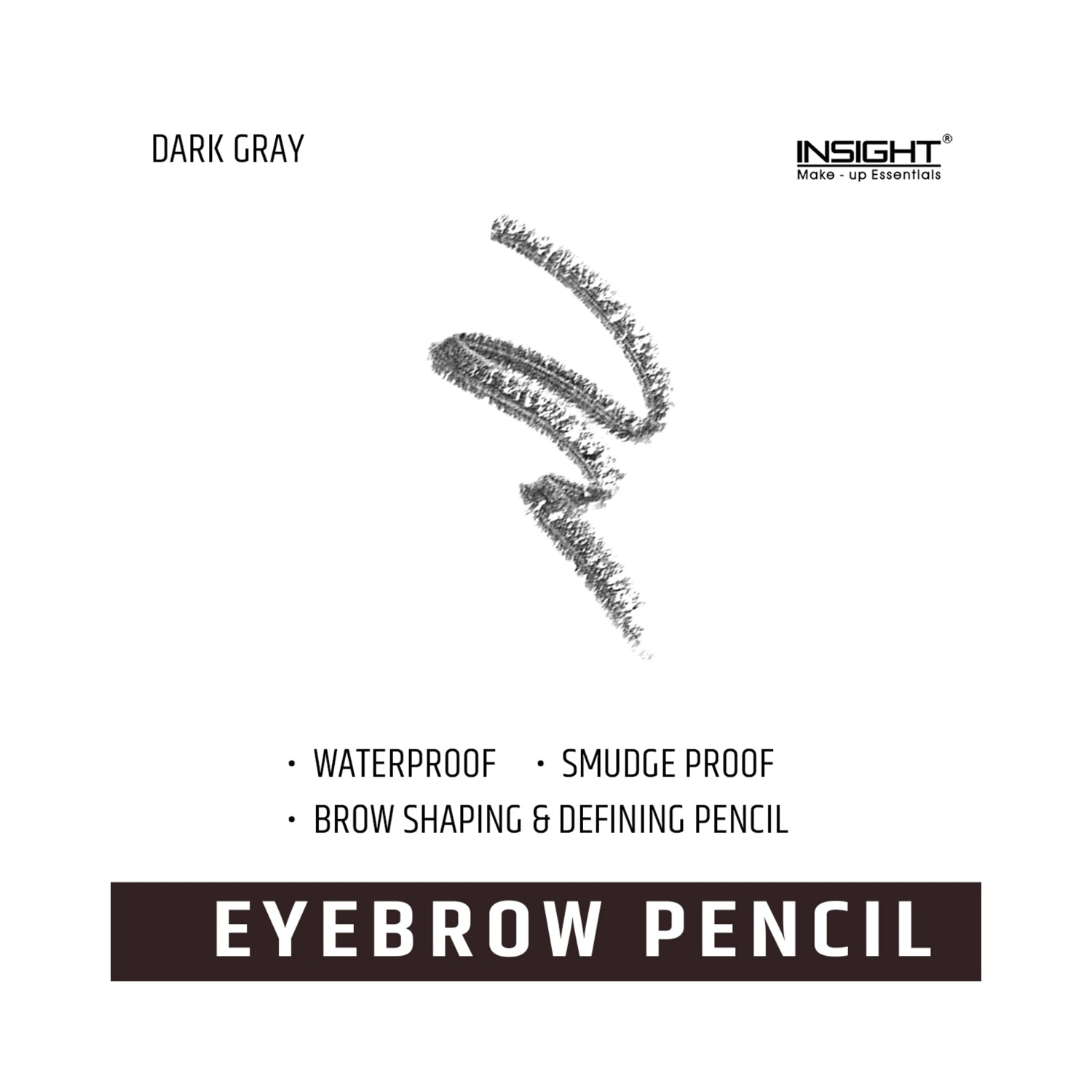 Insight Cosmetics Smudge Free Eyebrow Pencil - Dark Gray 0.5g - You GorgeousEyebrow Pencel