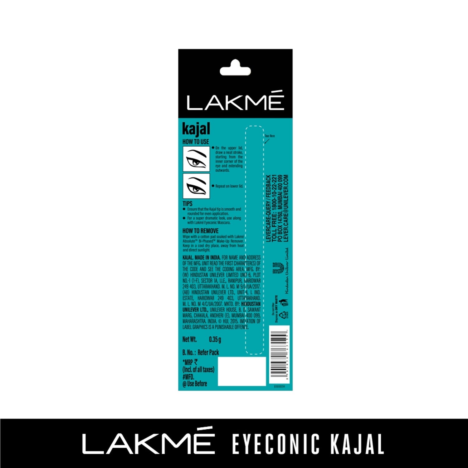 Lakme Eyeconic Kajal - Black 0.35g - You GorgeousKajal