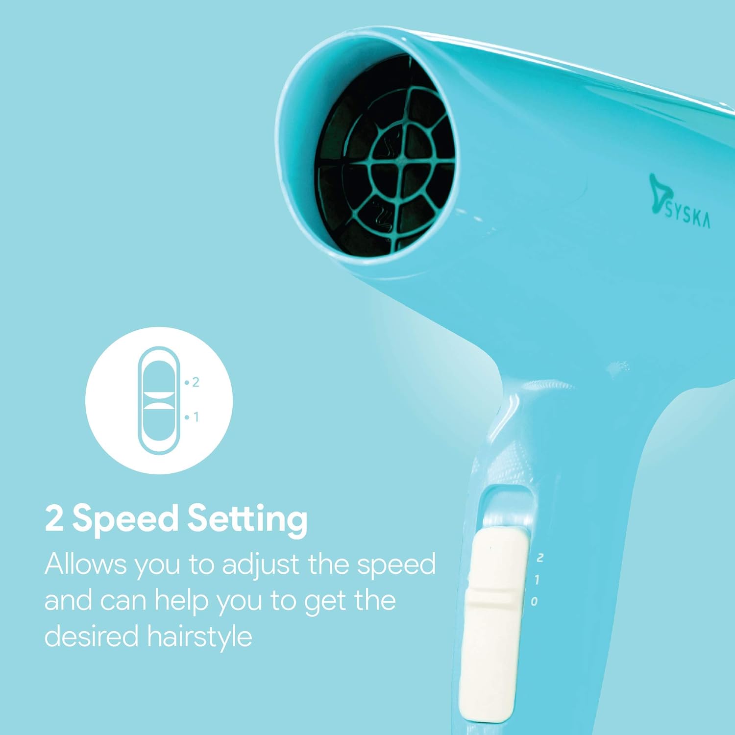 Syska HD1600 Trendsetter 1000 Watts Hair Dryer - Teal - You GorgeousHair Dryers