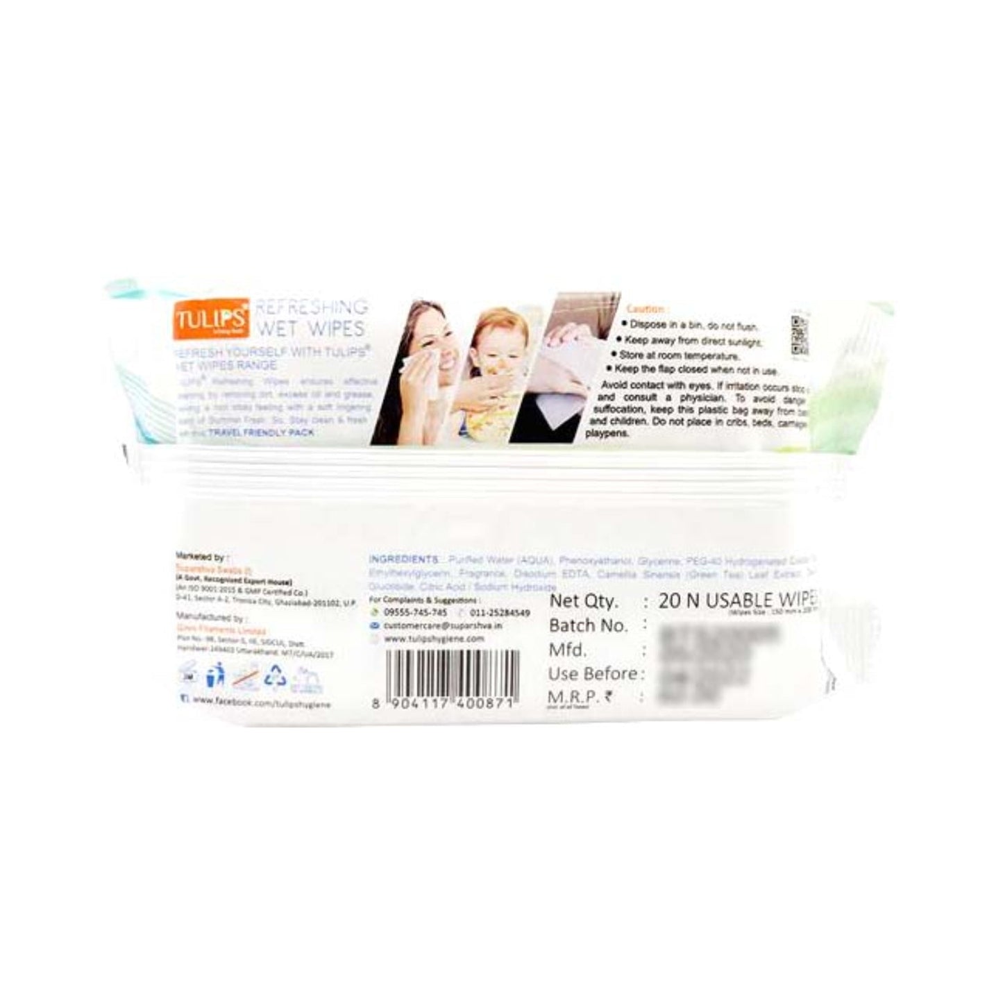 Tulips Refreshing Wet Wipes - Summer Fresh (20Pcs) - You GorgeousMakeup Accessory