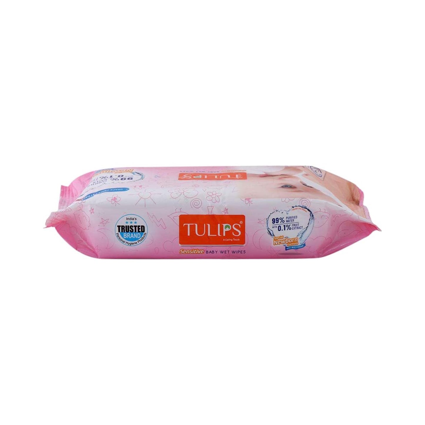 Tulips Sensitive Baby Wet Wipes With Lid Grape Extract (72Pcs) - You GorgeousBaby Care Products