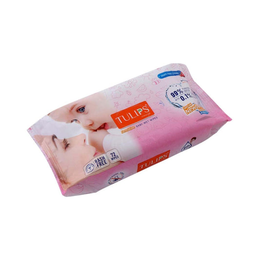 Tulips Sensitive Baby Wet Wipes With Lid Grape Extract (72Pcs) - You GorgeousBaby Care Products