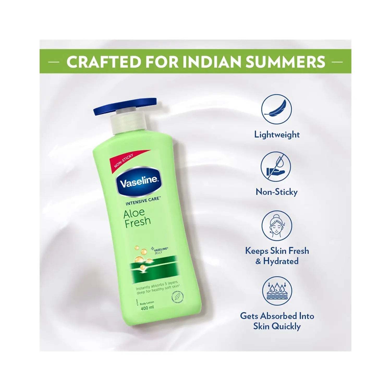 Vaseline Intensive Care Aloe Fresh Body Lotion 400ml - You GorgeousBody Lotion