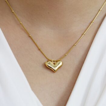 Luminous Love Gold Heart Pendant Necklace