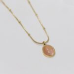 Rose Eternity Stone 18K Gold Plated Necklace Pendant