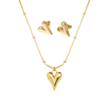 Heart Shaped Gold Plated Anti Tarnish Earring & Pendant Set