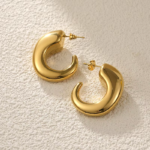 Modern Arch Gold Hoops