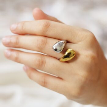 Two-Tone Abstract Open Ring