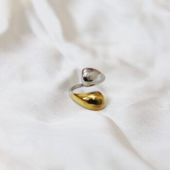 Two-Tone Abstract Open Ring