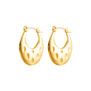 Golden Caviar Hoop Earrings