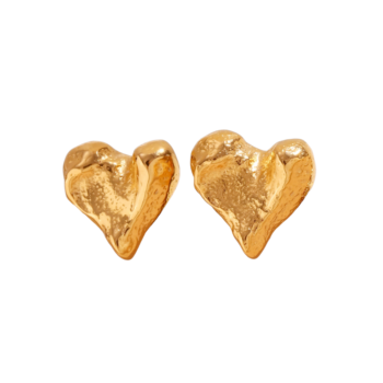 Molten Gold Heart Studs