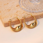 Elliptical Gold Hoop Earrings