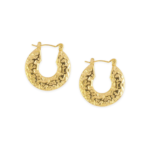 Crinkled Gold Hoop Earrings