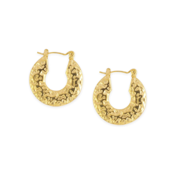 Crinkled Gold Hoop Earrings