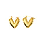 Plump Heart Gold Hoops