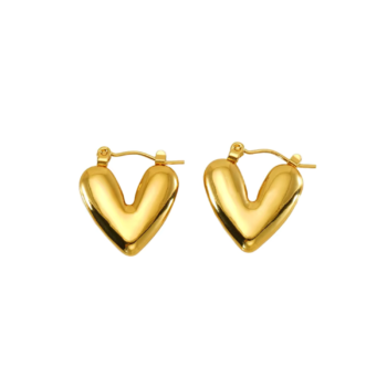 Plump Heart Gold Hoops