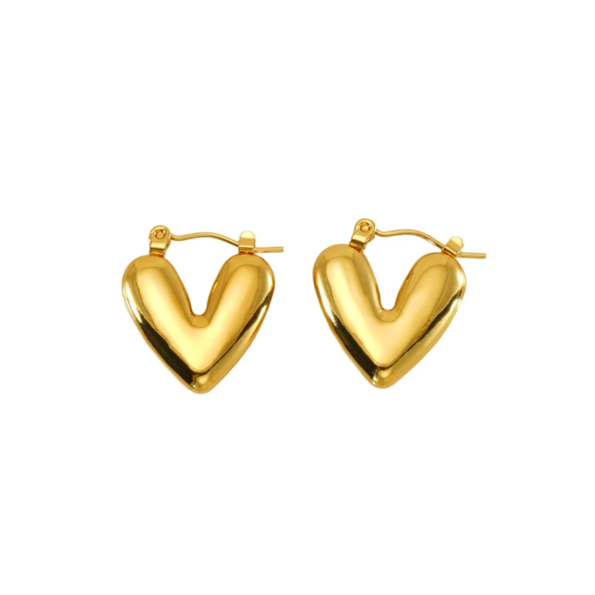Plump Heart Gold Hoops
