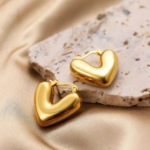 Plump Heart Gold Hoops