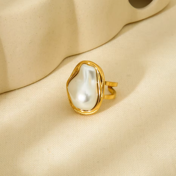 "Baroque Pearl Statement Ring"