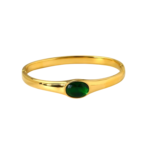 Emerald Accent Gold Bangle Bracelet