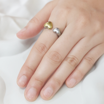 Dual Heart Open Ring