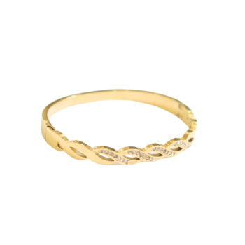 Gold-Plated Sparkling Wave Bracelet