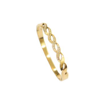 Gold-Plated Sparkling Wave Bracelet