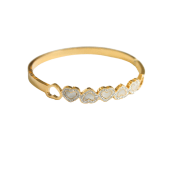 Mother-of-Pearl & Crystal Heart Bangle
