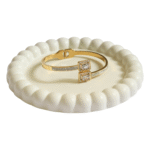“Baguette & Pave Crystal Gold Bypass Bangle”