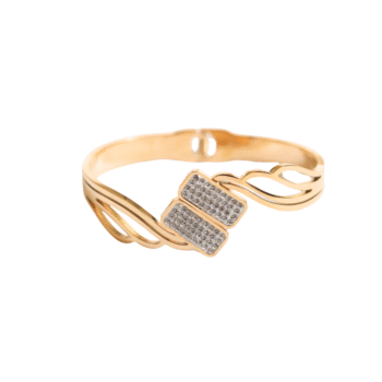 Swirl Design Pave Crystal Gold Bracelet