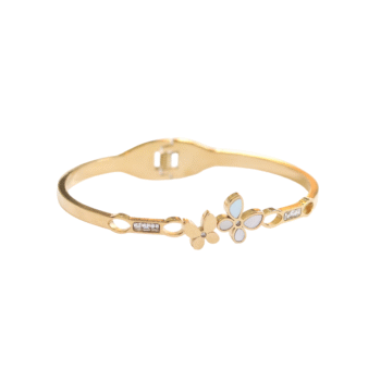Mother-of-Pearl & Crystal Butterfly Bangle