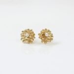YouGorgeous™ Blossom Pearl Studs – 18K Gold Plated Matte Floral Earring Set