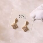 Gold Geometric Crystal Drop Earrings