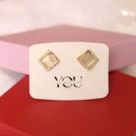 Golden Square Elegance Earrings
