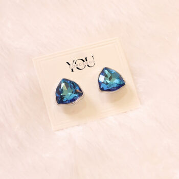 Radiant Blue Aurora Crystal Stud Earrings