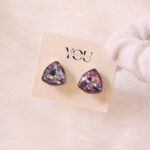 Lavender Trilliant Crystal Stud Earrings
